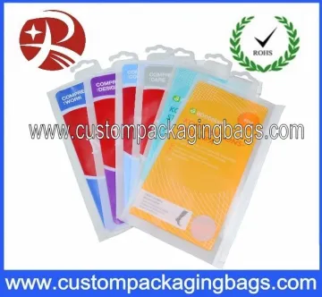 Luxuriant Socks Packing Plastic Hanger Bags With Colorfull Printing