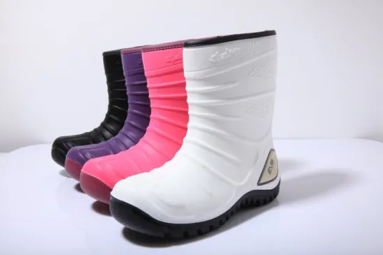 Light and Colorful Kid's EVA Rain Boots with Fur