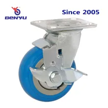 Hochleistungsblau -Seitenbremse Nylon Caster