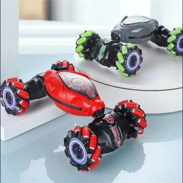 音楽、ライト、ハンドジェスチャーコントロール、ドリフトツイスト機能を備えた4WD両面RCスタントカー