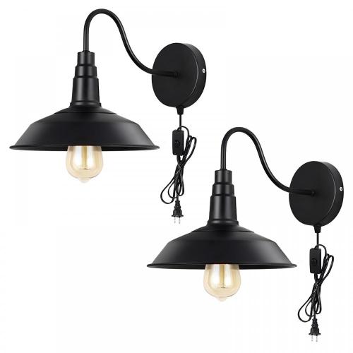 Black Goose Neck Wall Lights Fixture