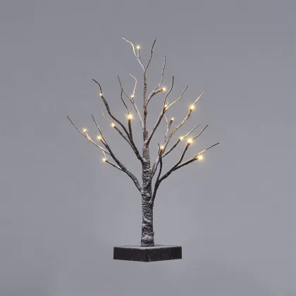 Lighted Mini Snowy Cherry Tree Christmas Tabletop Decoration