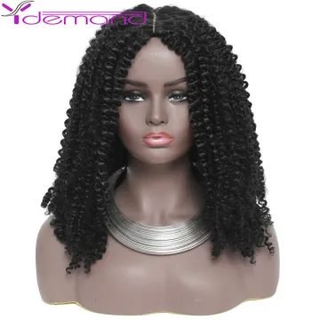 Wholesale Afro Wave Wig Spring passion Twist Wigs Black 16inch Y Demand Faux Locs Braided None Lace Short Synthetic Hair Wigs