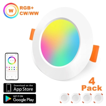 RGB LED Ceiling Downlight: Google Home Alexa Tuya Phone Adjustable LED RGB Downlight Recessed Down Light