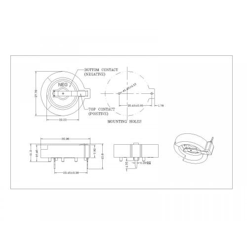 BT-S-SN-A-026 Coin Cell Holders FOR CR2032 DIP