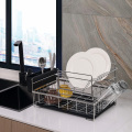 Folding tier kitchen stainless steel dish drying rack