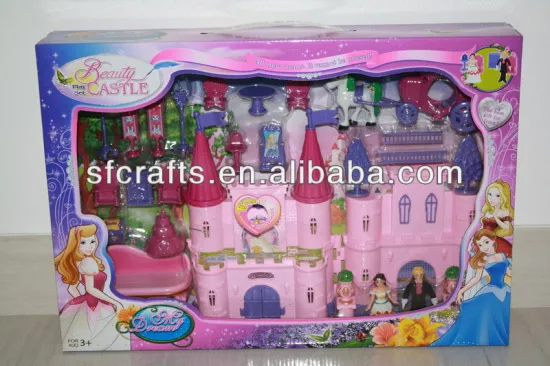 Beautifully plastic castle toy with light and music