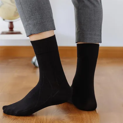 Super Soft Custom Bamboo Fiber Crew Socks - Men's Business Bamboo Dress Socks