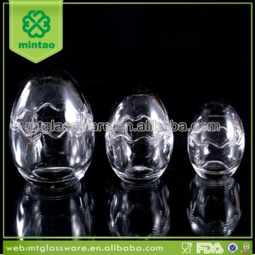 Easter day decorative egg shape glass mini container