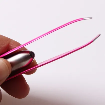 Stainless Steel LED Light Eyebrow Tweezers for Precision Trimming and Plucking