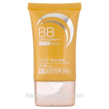 30g flat plastic tube for BB cream, flat cosmetic tube