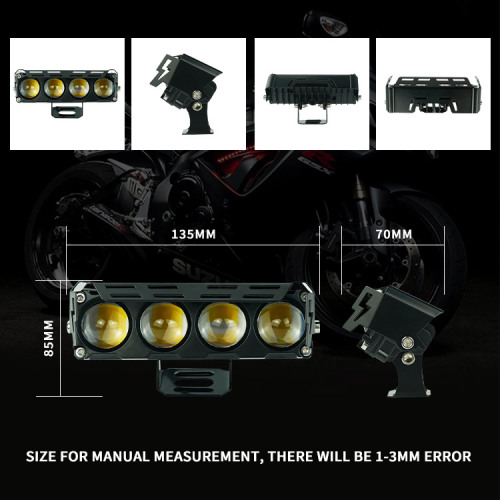 HJG White Amber LED Fog Light Motorcycle Spotlight