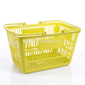 high quality new PP supermarket plastic basket with handles