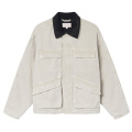 100% algodão contrastante Capuz de gola de veludo contraste jaqueta