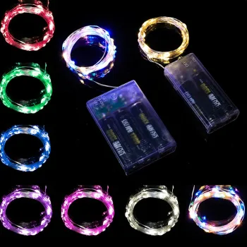 3M/5M/10M Battery-Powered LED Copper Wire String Lights for Christmas, Wedding, and Parties