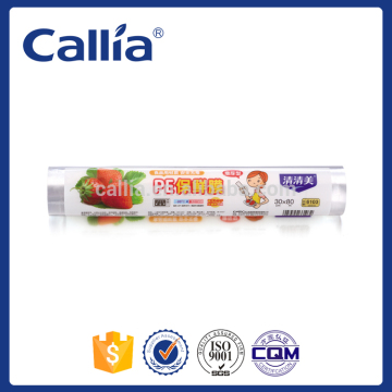 PE Clear Food Packaging Film Moistureproof Plastic Cling Film 30cm x 80m