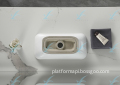 Modern Ceramic Bathroom Sink Basin: Small Rectangular Counter Top Artistic Sanitary Ware