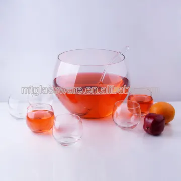 8pcs glass punch bowl set