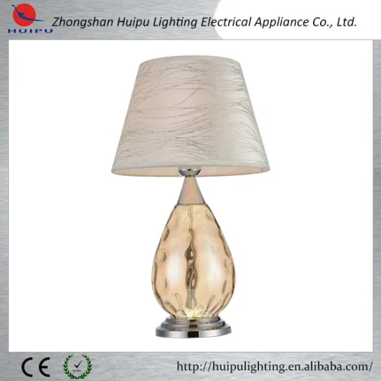 Arabic style glass modern fabric led table lamp