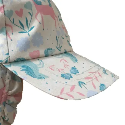 Unicorn Pattern Soft Protective Neck Sunscreen Casual Bonnet-brim Hat