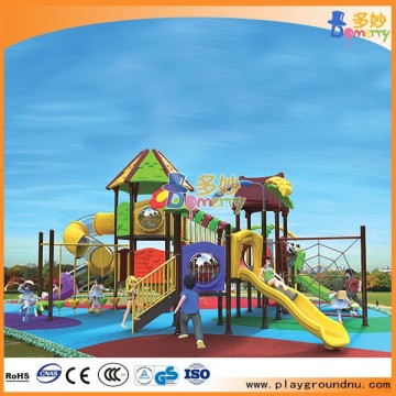 Tree house cheap plastic kids outdoor playground set with climb net