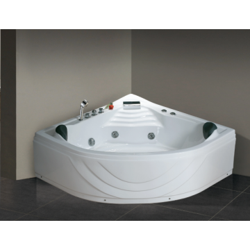 Bañera de hidromasaje de esquina sector de 1500 mm con dos almohadas