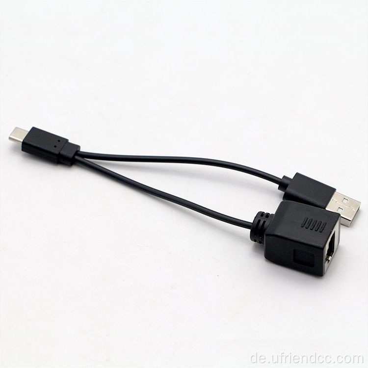 USB-C zu USB-A RJ45 Ladegeräte-Telefonkabel