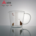 Tasse de jus de tasse en verre borosilicate transparent avec poignée