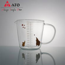 Taza de jugo de taza de vidrio de borosilicato transparente con mango