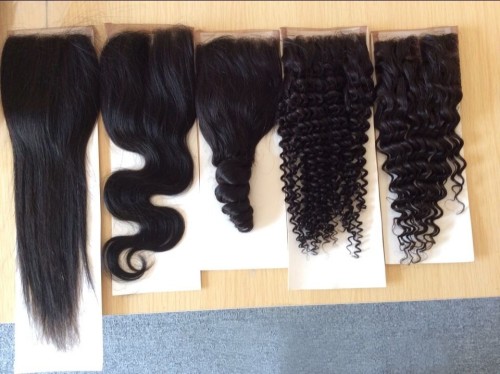 High quality medium brown cheap free parting 100% human hair lace closures