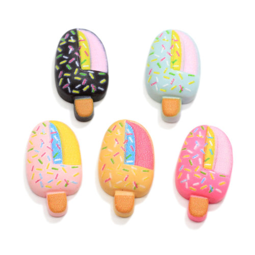 Kawaii Colorful Flatback Resin Sweet Popsicle Cabochon Crafts Diy Art Deco Hair Clips Decoration Phone Cover Ornament