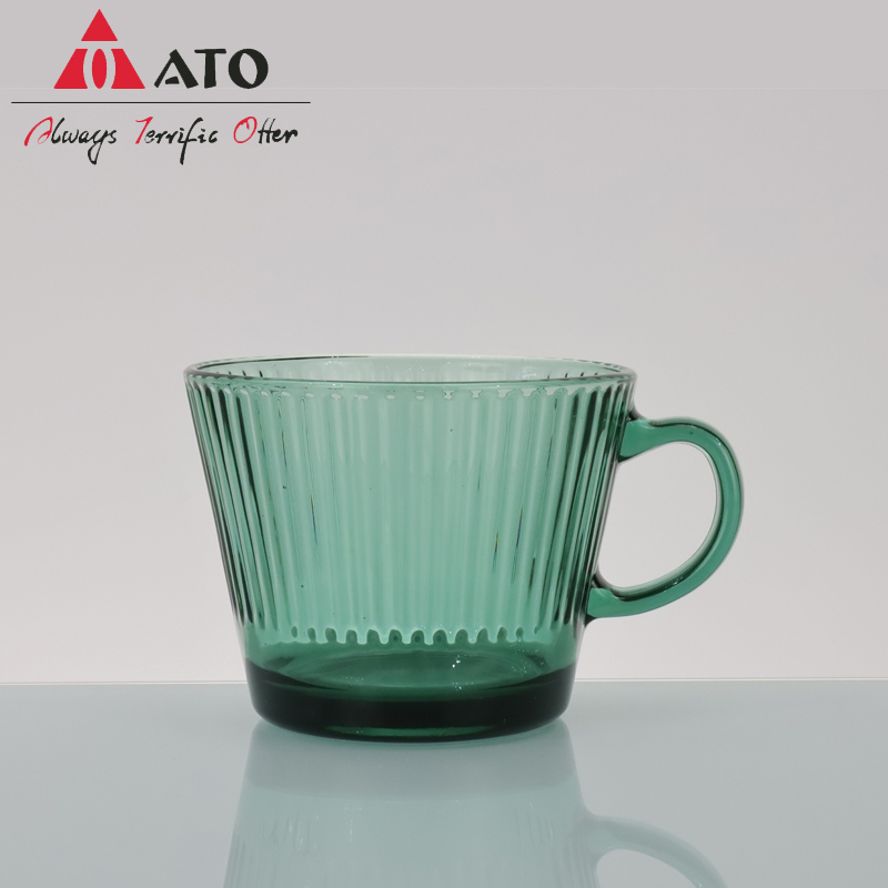 ATO Green Tumbler Travel Glass Cup With HandleMug