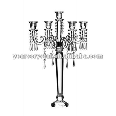 5 arms K9 crystal candelabra for wedding centerpiece