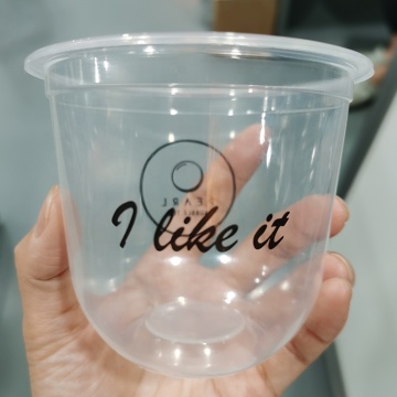 Transparent U Shape 360ml Plastic Cup for Boba Tea - 12oz Factory Supply