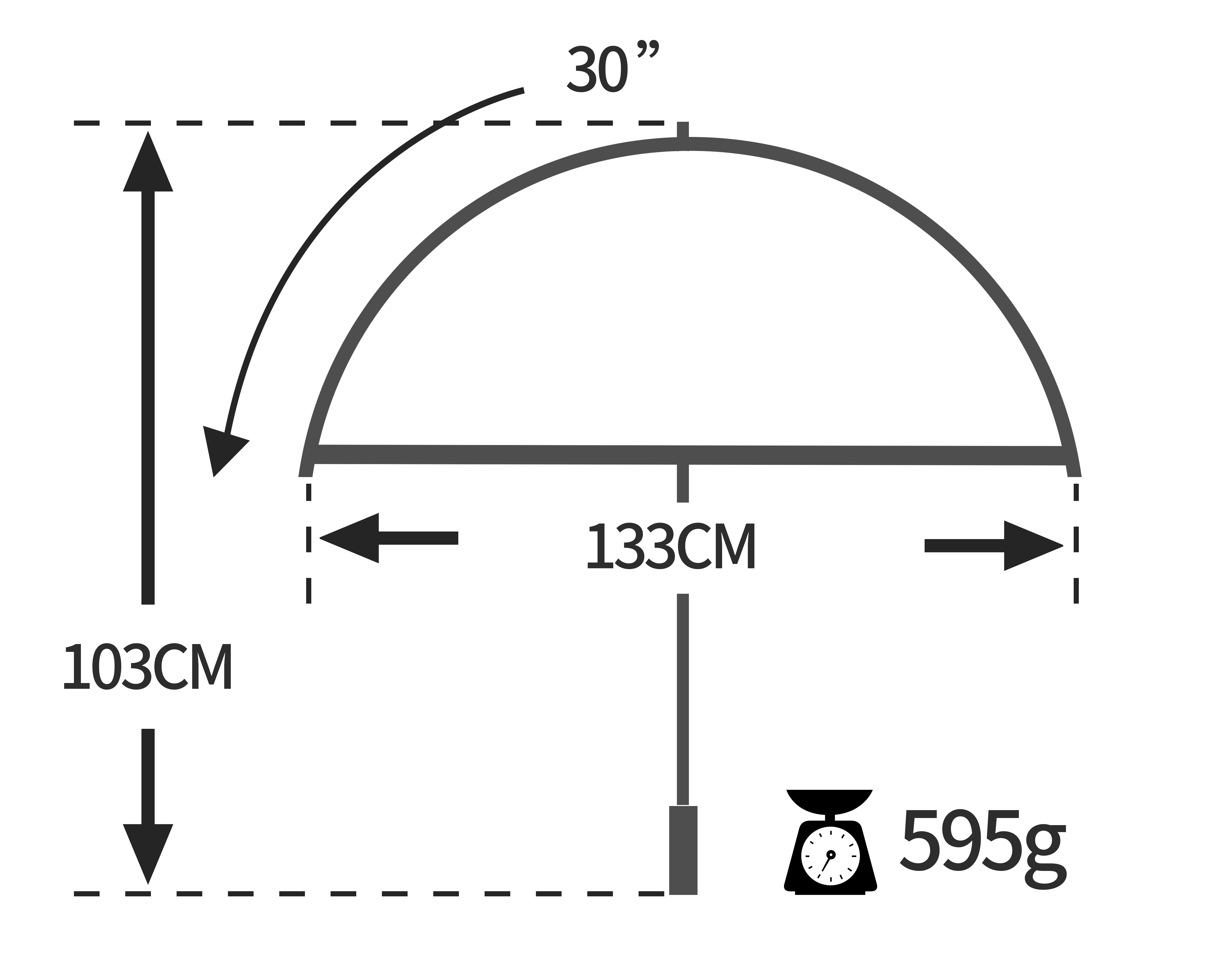 Double Layered Windproof Golf Umbrella size