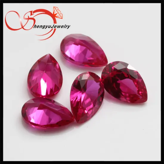 4*6mm pear synthetic ruby imitation jewellery stones