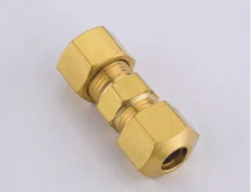 Male Hose Barb Straight Hexagon Brass Compression Fittings / Compression Union Fitting