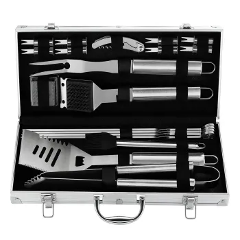 20PCS Heavy Duty BBQ Grill Tools Set: Premium Extra Thick Stainless Steel Spatula, Fork & Tongs