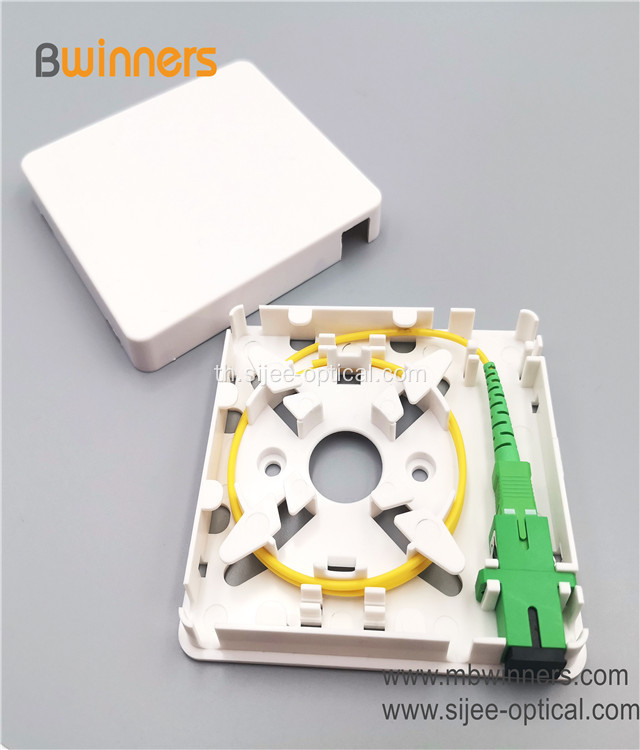 ซ็อกเก็ตสายเคเบิลใยแก้วนำแสงขนาดเล็ก 1 พอร์ตแผ่นใยแก้วนำแสงแบบ FTTH กล่อง SC ซ็อกเก็ตไฟเบอร์ออปติกแผง