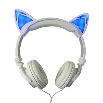 Fone de ouvido de conforto para crianças com alto-falantes de orelha de gato