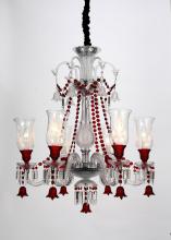 Moden Custom Decoration K9 Red Waterdrop Crystal Chandelier factory supply