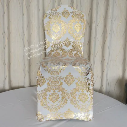 Gold Blocked Draped Valance Swag Chair Cover