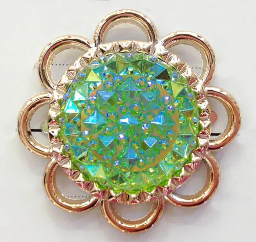 Green Resin Embellishment  Plastic Shoe Flower