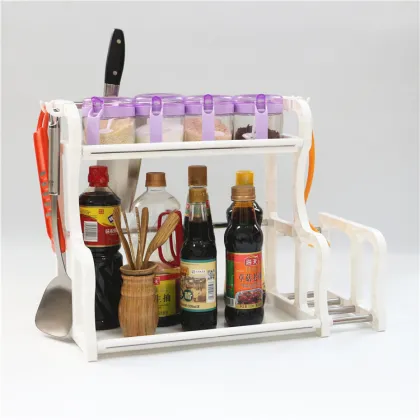 Simple Houseware Under Sink 2 Tier Expandable Shelf Organizer Rack, white