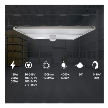 Compact 4FT Linear Highbay Light: 170LM/W, Efficient Heat Dissipation, UL94-V0 Fire Rating