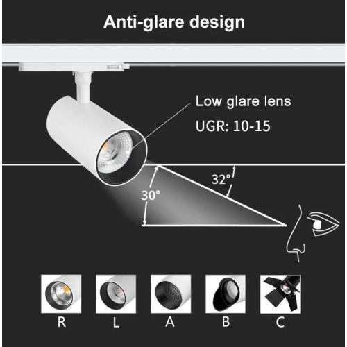 Éclairage intérieur de la lampe de piste à track à LED 30W 90ra.