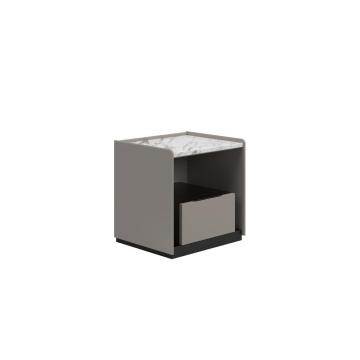 Mesa de noche moderna con top de mármol natural