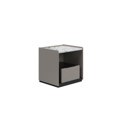 Mesa de noche moderna con top de mármol natural