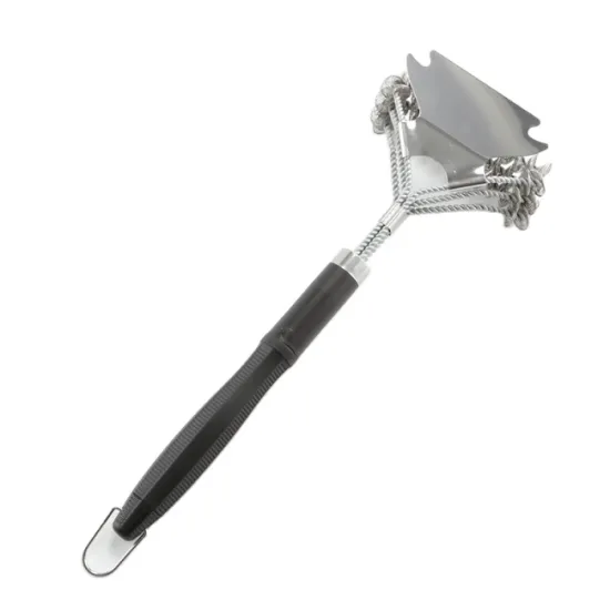 Professional Hot-Selling Stainless Steel Grill Cleaning Brush with Replaceable Spring for Efficient BBQ Tool Cleaning