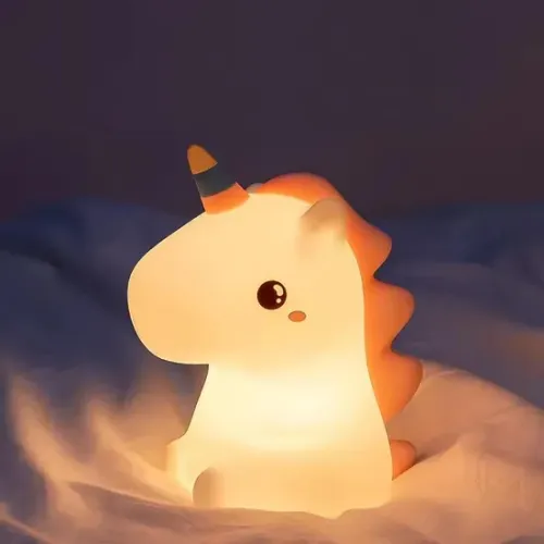 Мягкая силиконовая ночная лампа единорога
